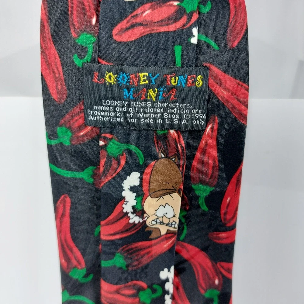 Vintage 1996‎ Looney Tunes Mania Necktie Hot Pepper All Over Print Tie 4